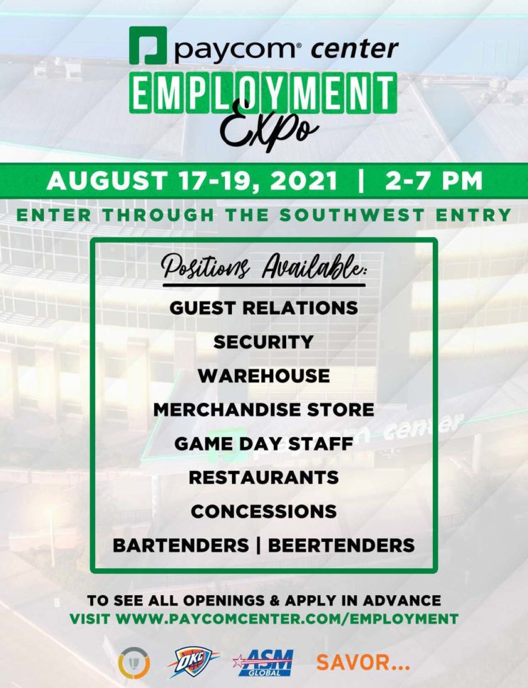 Paycom Center Employment Expo Flyer