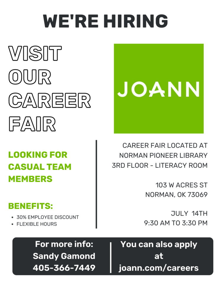 Joann Fabric Career Fair Flyer