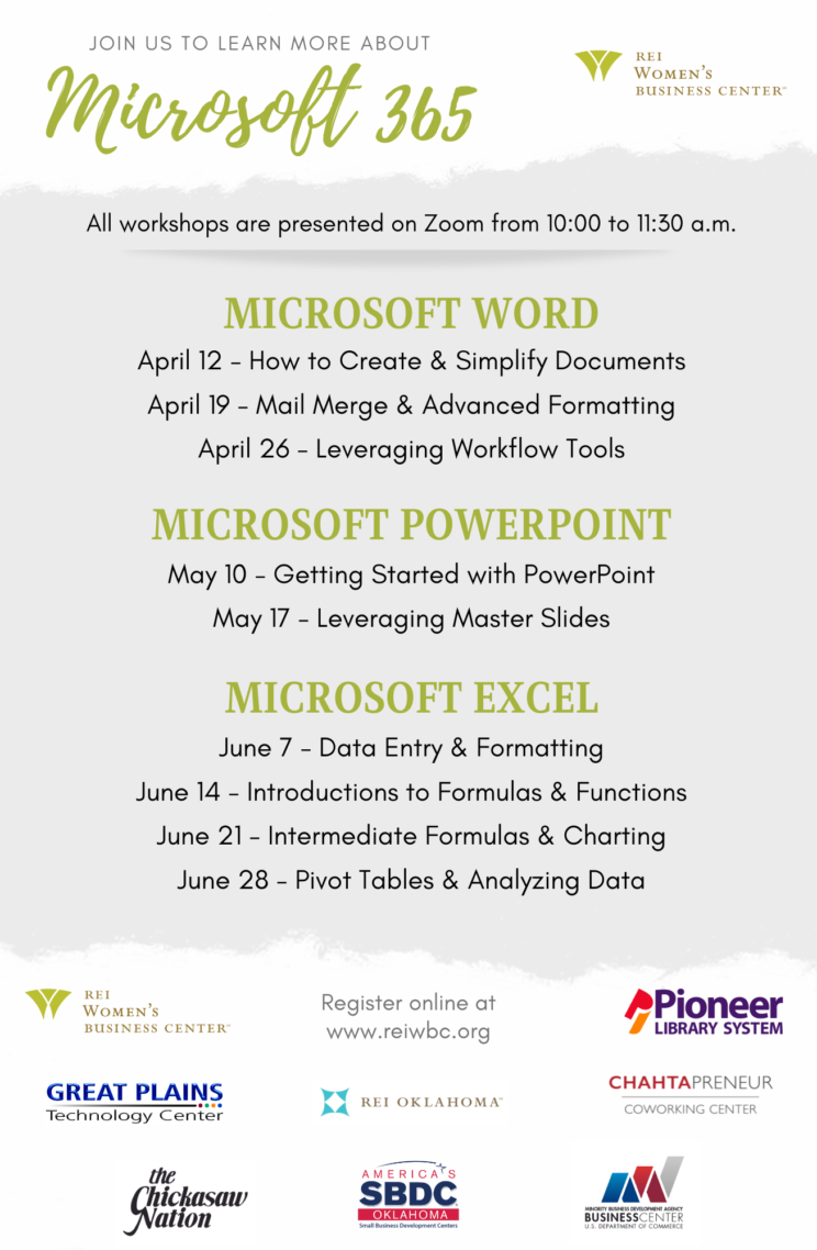 Microsoft 365 workshop flyer