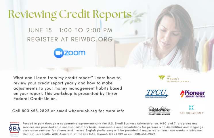 Reviewing Credit Reports Workshop Flyer.