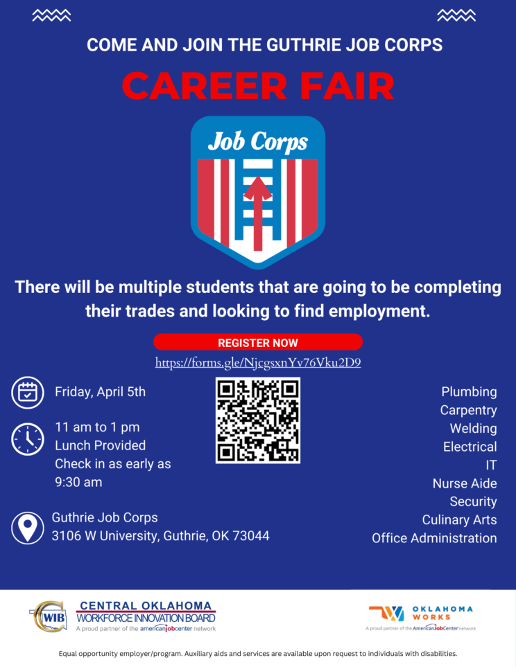 Guthrie Job Corps Career Fair Flyer