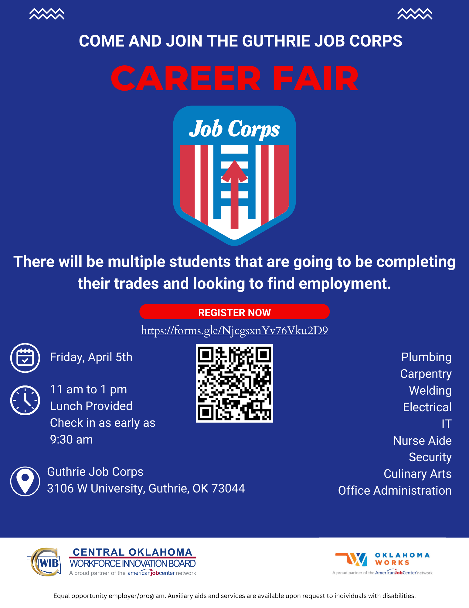 Guthrie Job Corps Career Fair Flyer