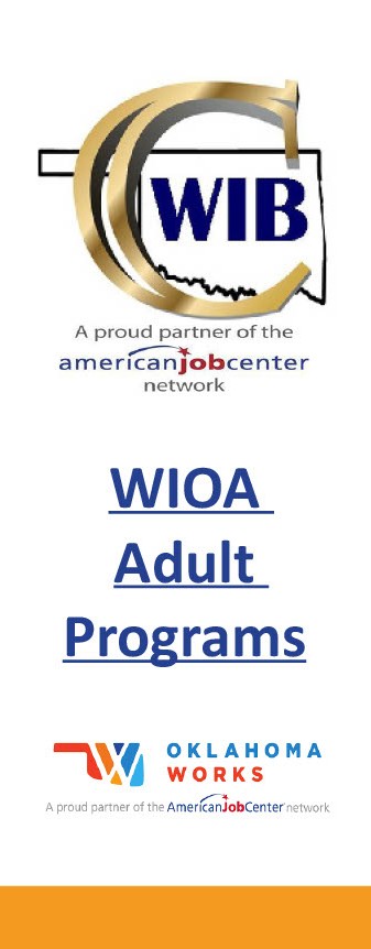 WIOA Adult Programs Brochure front